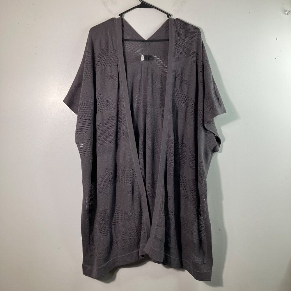 Womens Lululemon Find Your Light Wrap Cotton Silk Blend Poncho Gray OS